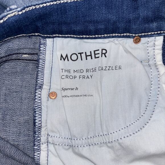 Mother Denim The Mid Rise Dazzler Crop Fray Jeans Squeeze It Size 23 Custom Back - Picture 8 of 11